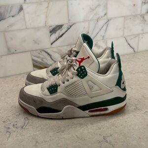 Jordan Athletic Shoes in White, Green, and Gray